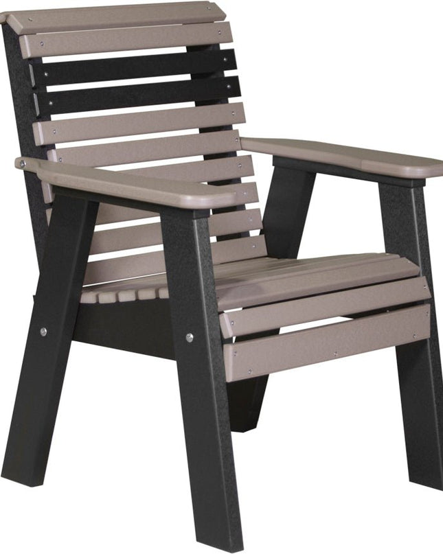 LuxCraft 2 foot Plain Poly Bench Weatherwood & Black