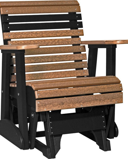 LuxCraft 2 foot Plain Poly Glider Antique Mahogany & Black