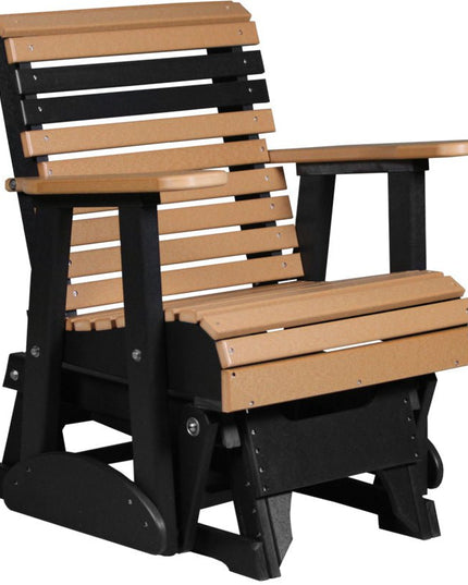 LuxCraft 2 foot Plain Poly Glider Cedar & Black