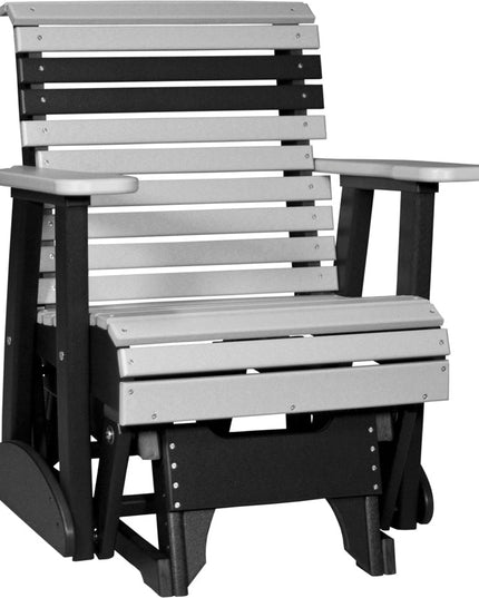 LuxCraft 2 foot Plain Poly Glider Dove Gray & Black