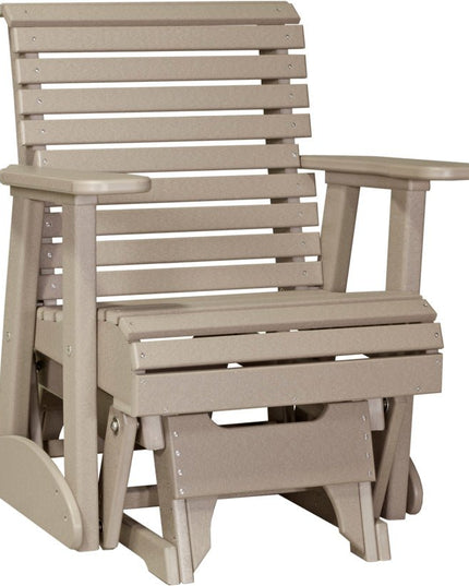 LuxCraft 2 foot Plain Poly Glider Weatherwood