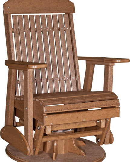 LuxCraft 2 foot Swivel Classic Poly Glider Antique Mahogany