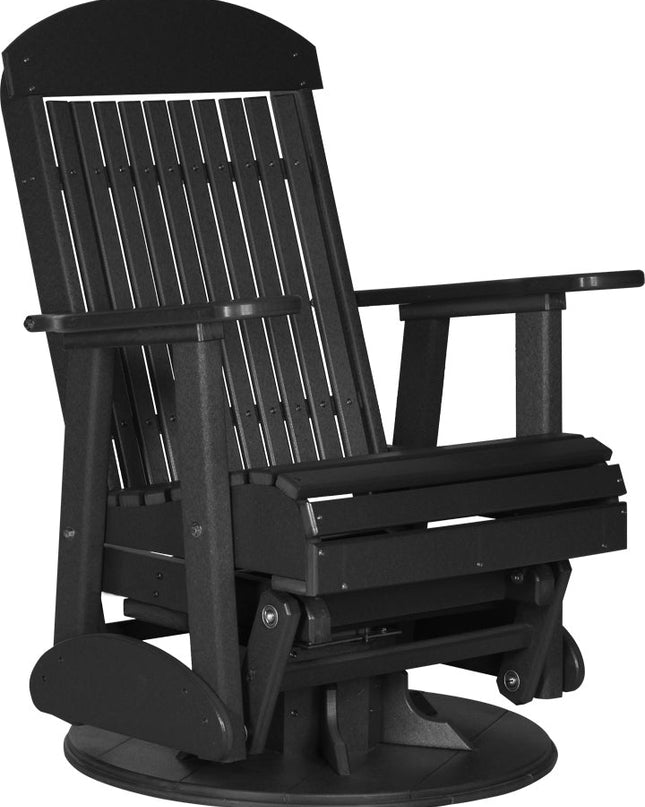 LuxCraft 2 foot Swivel Classic Poly Glider Black