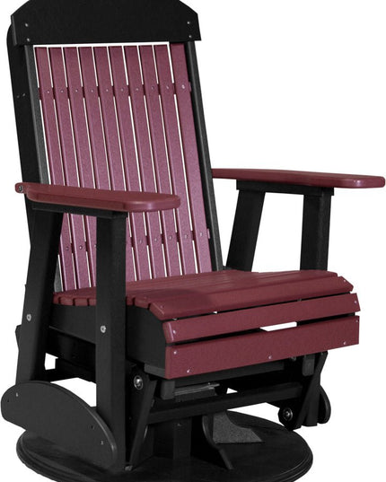 LuxCraft 2 foot Swivel Classic Poly Glider Cherrywood & Black