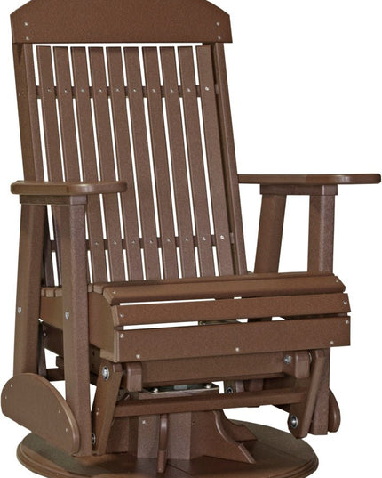 LuxCraft 2 foot Swivel Classic Poly Glider Chestnut Brown