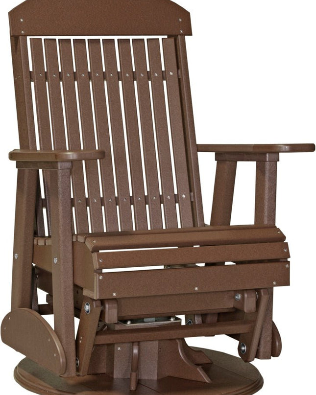 LuxCraft 2 foot Swivel Classic Poly Glider Chestnut Brown