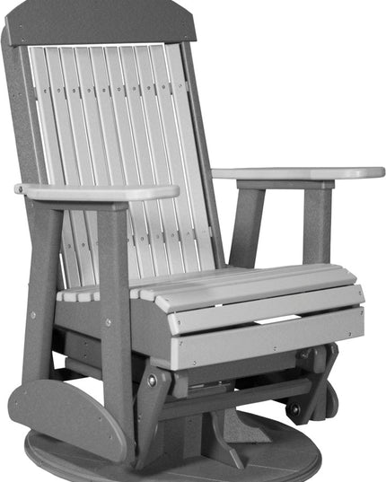 LuxCraft 2 foot Swivel Classic Poly Glider Dove Gray & Slate
