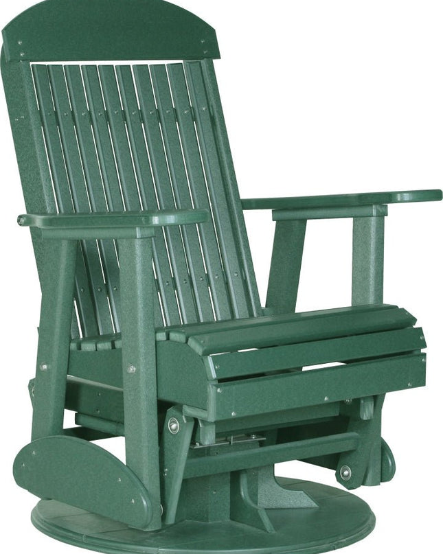 LuxCraft 2 foot Swivel Classic Poly Glider Green