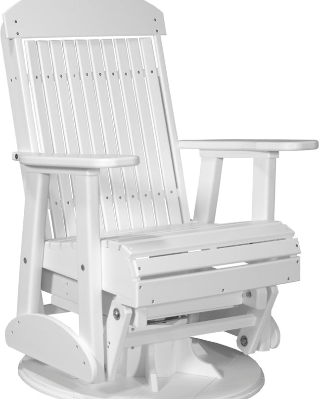 LuxCraft 2 foot Swivel Classic Poly Glider White