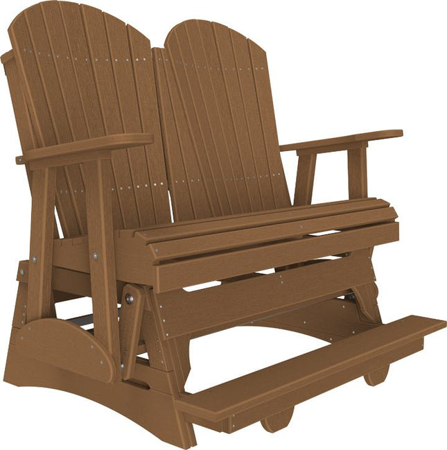 LuxCraft 4 foot Adirondack Poly Balcony Glider Antique Mahogany