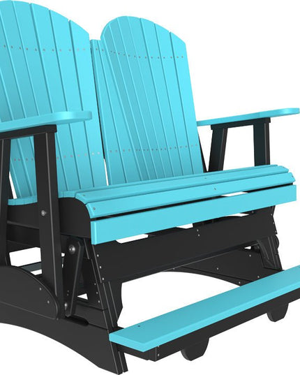 LuxCraft 4 foot Adirondack Poly Balcony Glider Aruba Blue & Black