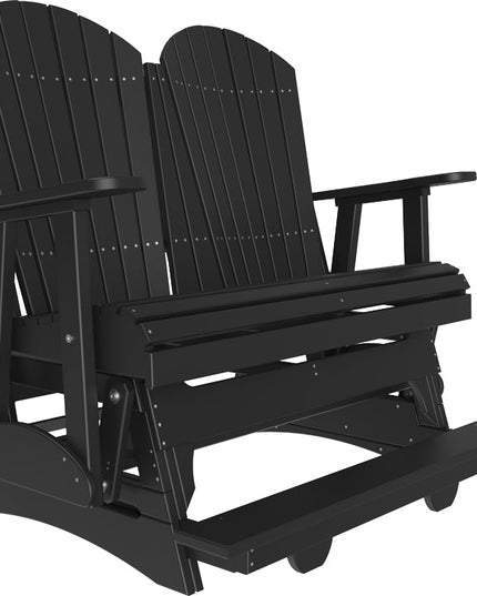 LuxCraft 4 foot Adirondack Poly Balcony Glider Black