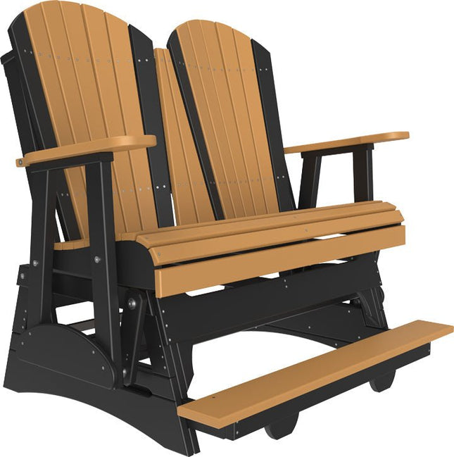 LuxCraft 4 foot Adirondack Poly Balcony Glider Cedar & Black