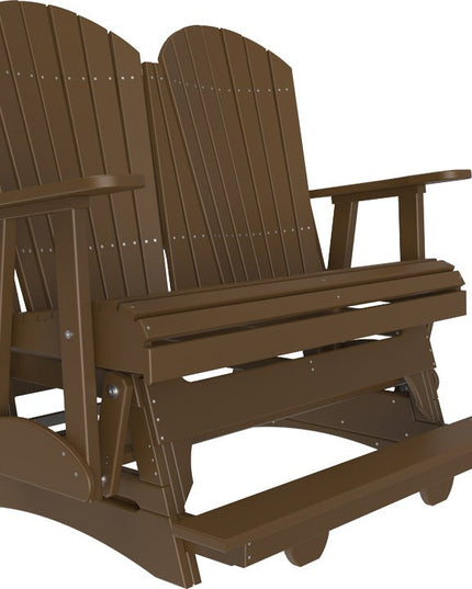 LuxCraft 4 foot Adirondack Poly Balcony Glider Chestnut Brown