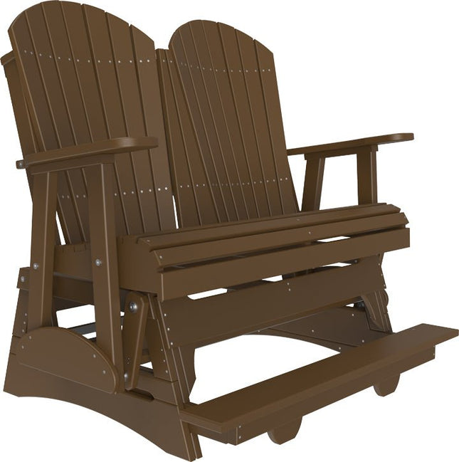 LuxCraft 4 foot Adirondack Poly Balcony Glider Chestnut Brown