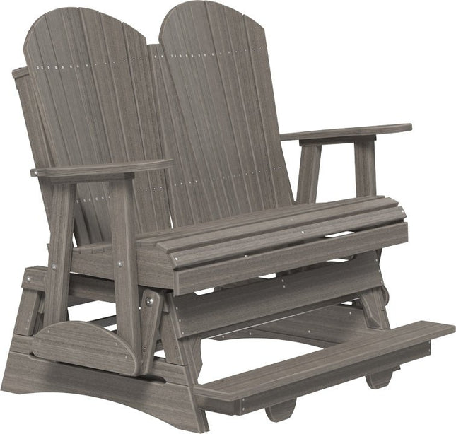 LuxCraft 4 foot Adirondack Poly Balcony Glider Coastal Gray