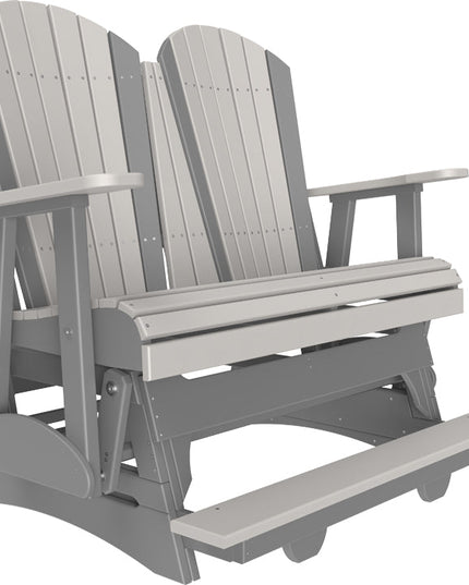 LuxCraft 4 foot Adirondack Poly Balcony Glider Dove Gray & Slate
