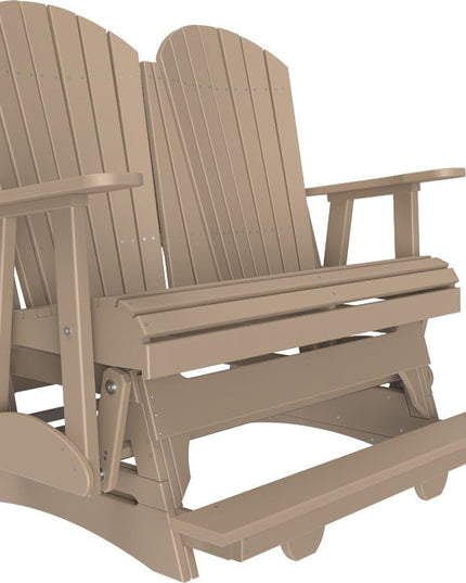 LuxCraft 4 foot Adirondack Poly Balcony Glider Weatherwood