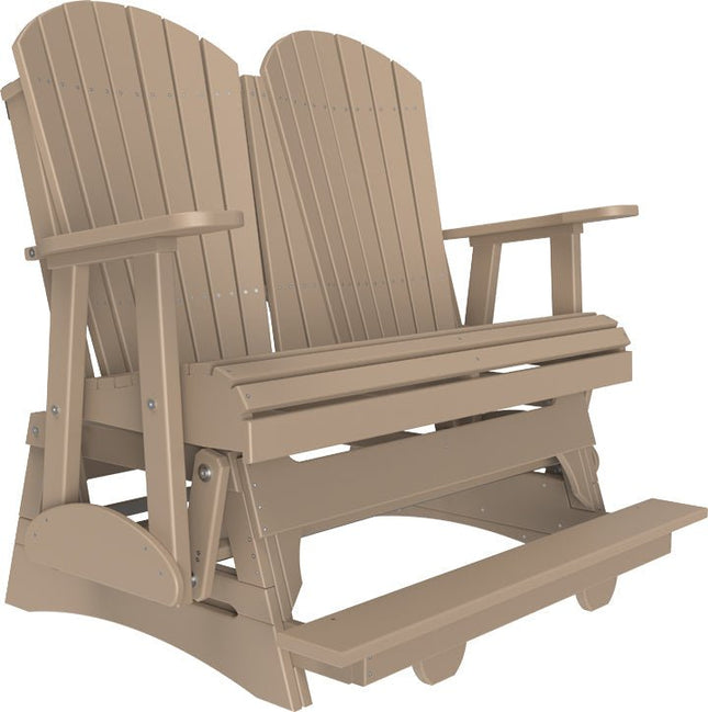 LuxCraft 4 foot Adirondack Poly Balcony Glider Weatherwood