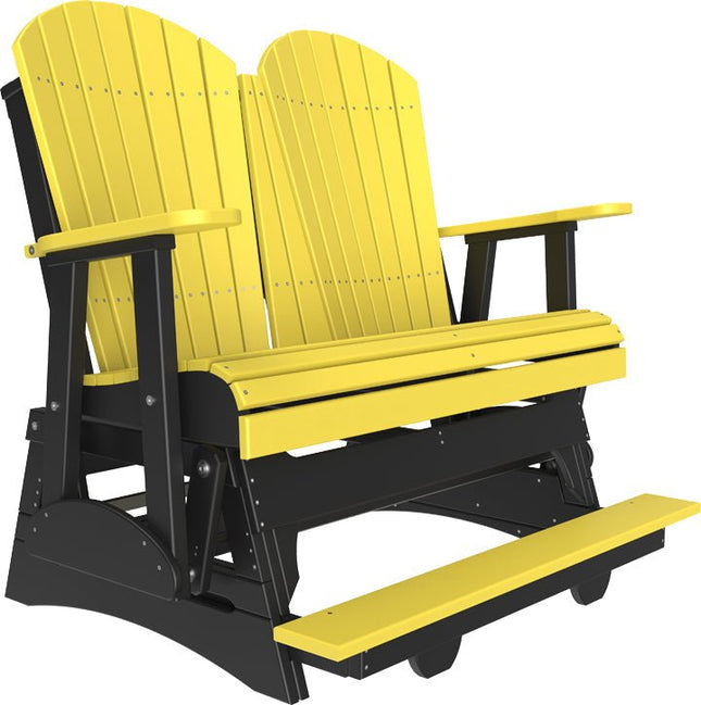 LuxCraft 4 foot Adirondack Poly Balcony Glider Yellow & Black
