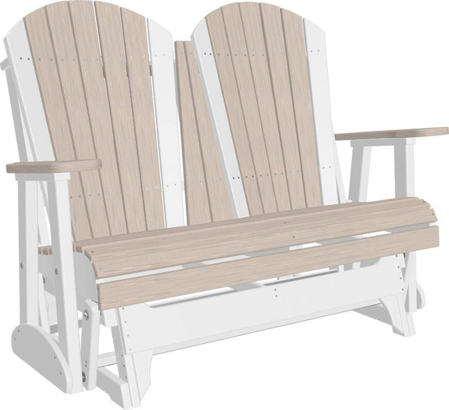 LuxCraft 4 foot Adirondack Poly Glider Birch & White