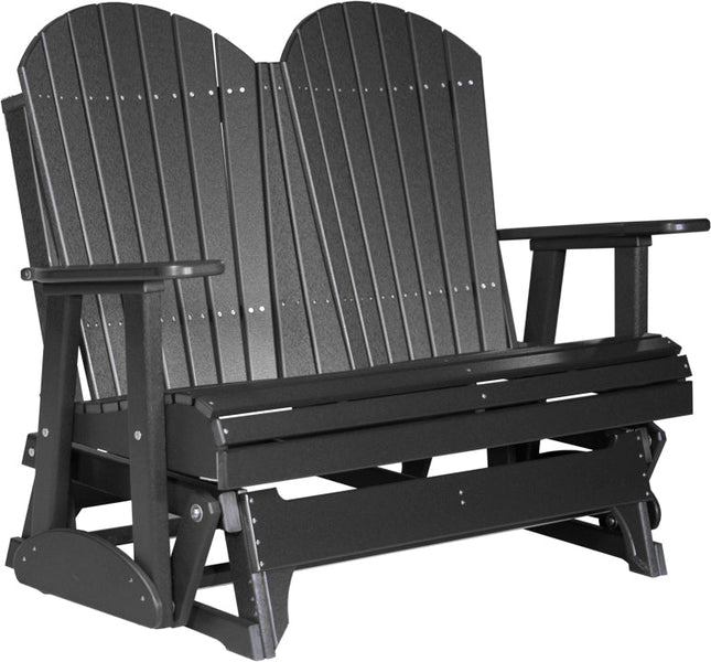 LuxCraft 4 foot Adirondack Poly Glider Black