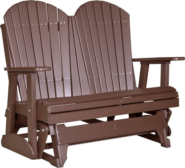 LuxCraft 4 foot Adirondack Poly Glider Chestnut Brown