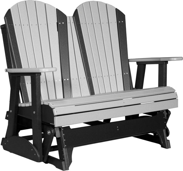 LuxCraft 4 foot Adirondack Poly Glider Coastal Gray