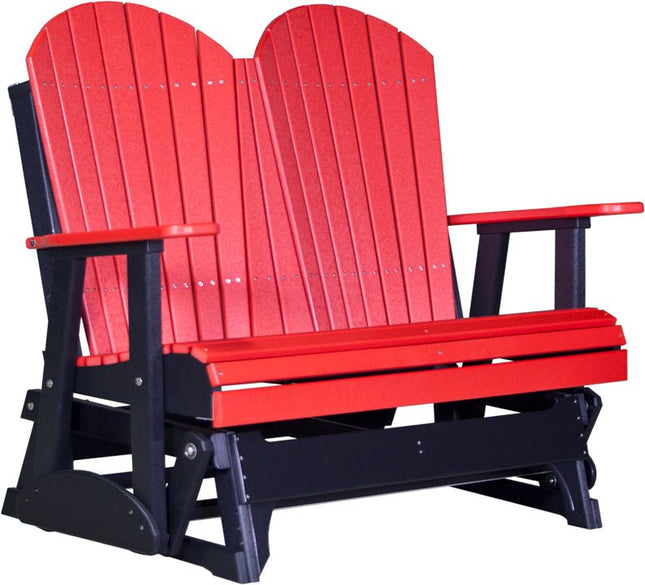 LuxCraft 4 foot Adirondack Poly Glider Red & Black