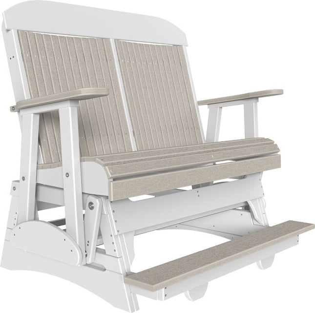 LuxCraft 4 foot Classic Poly Balcony Glider Birch & White