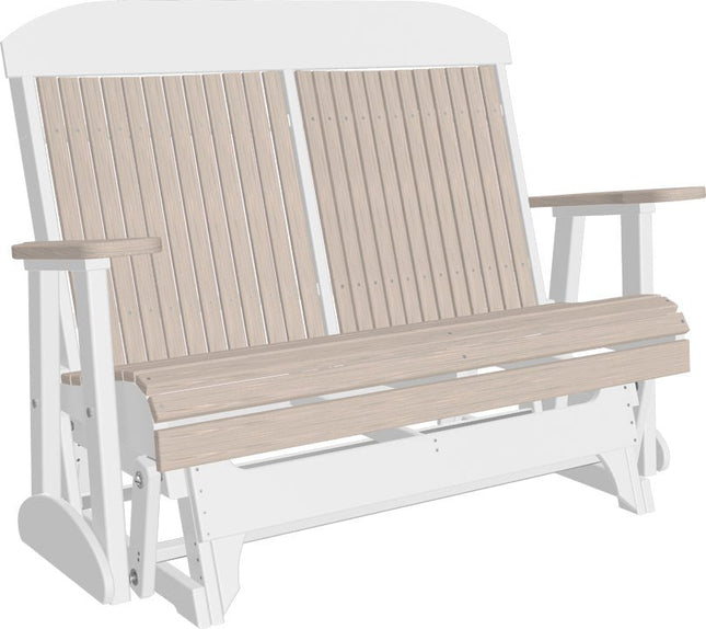 LuxCraft 4 foot Classic Poly Glider Birch & White