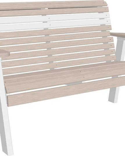 LuxCraft 4 foot Plain Poly Bench Birch & White