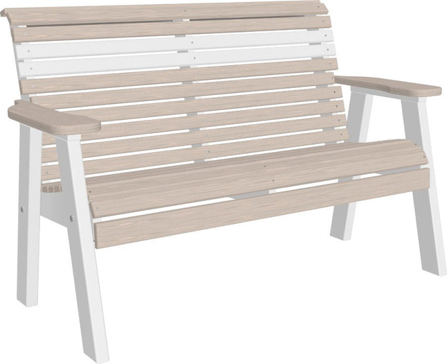 LuxCraft 4 foot Plain Poly Bench Birch & White