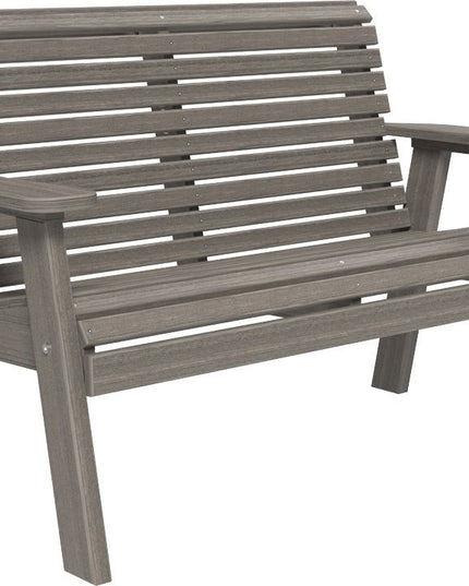 LuxCraft 4 foot Plain Poly Bench Coastal Gray