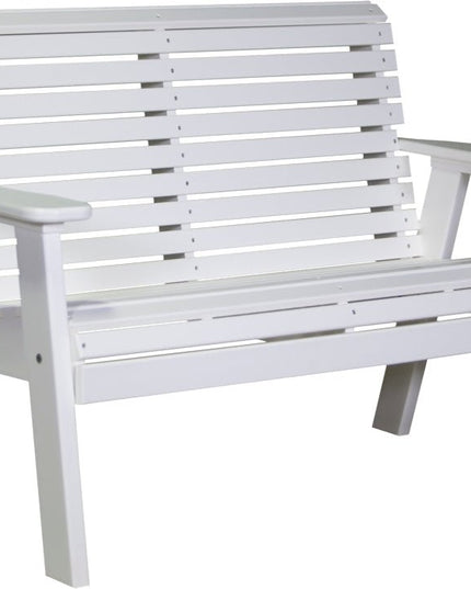 LuxCraft 4 foot Plain Poly Bench White