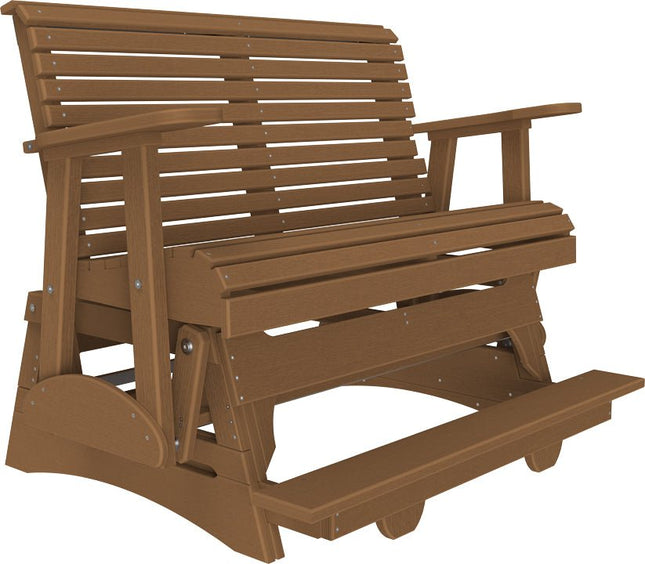 LuxCraft 4 foot Plain Poly Balcony Glider Antique Mahogany