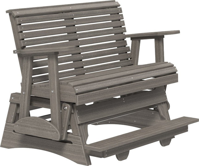 LuxCraft 4 foot Plain Poly Balcony Glider Coastal Gray