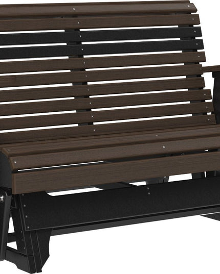 LuxCraft 4 foot Plain Poly Glider Brazilian Walnut & Black