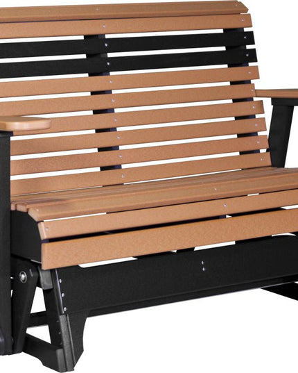 LuxCraft 4 foot Plain Poly Glider Cedar & Black