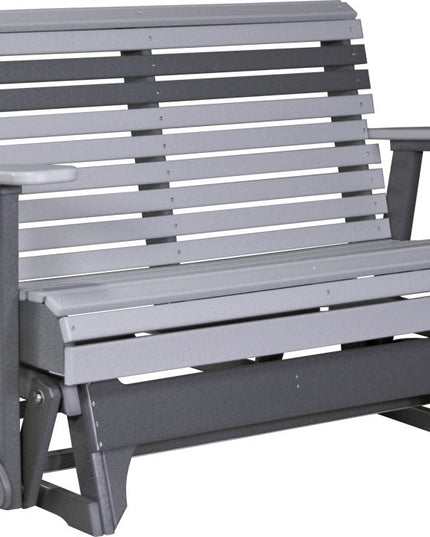 LuxCraft 4 foot Plain Poly Glider Dove Gray & Slate