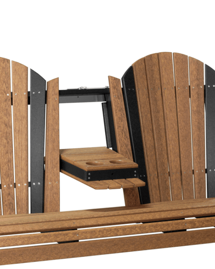 LuxCraft 5' Adirondack Poly Swing (Antique Mahogany & Black)