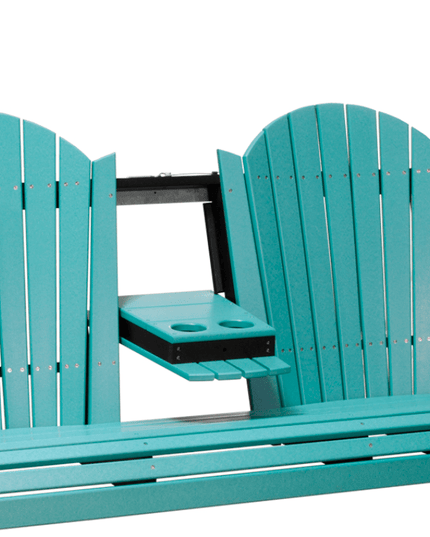 LuxCraft 5' Adirondack Poly Swing (Aruba Blue & Black)