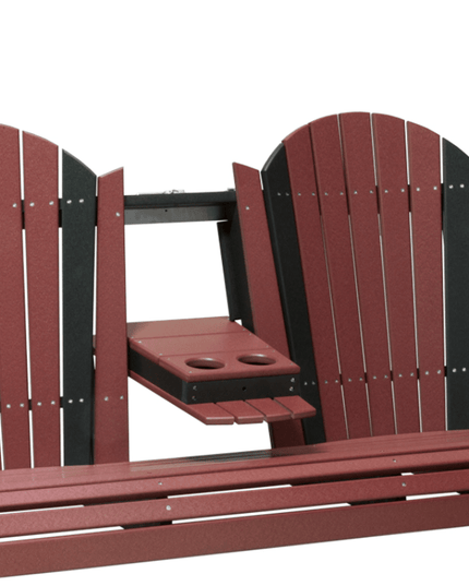 LuxCraft 5' Adirondack Poly Swing (Cherrywood & Black)