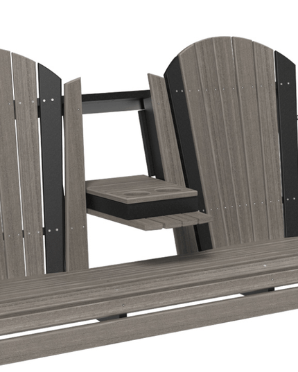 LuxCraft 5' Adirondack Poly Swing (Coastal Gray & Black)