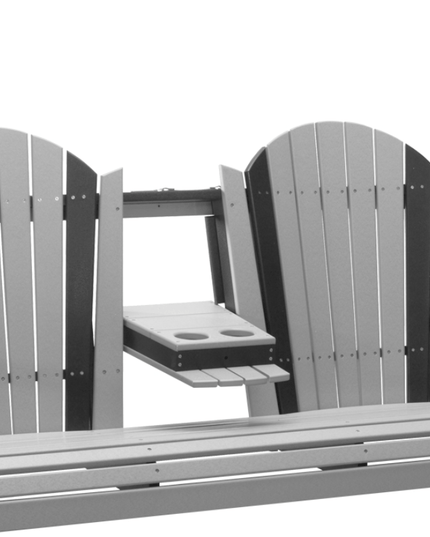 LuxCraft 5' Adirondack Poly Swing (Dove Gray & Black)