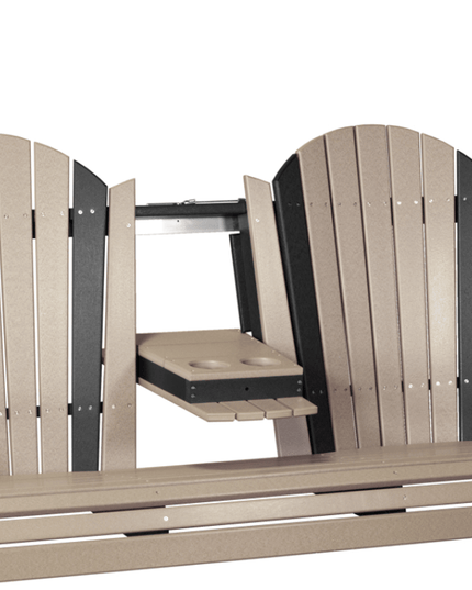 LuxCraft 5' Adirondack Poly Swing (Weatherwood & Black)