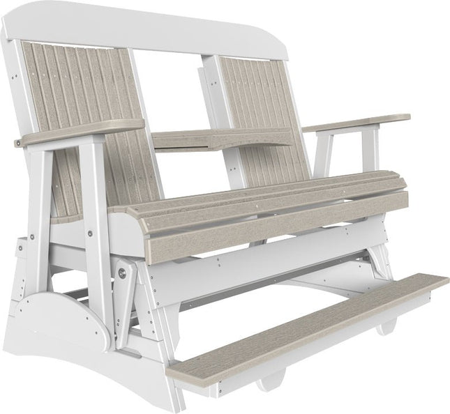 LuxCraft 5 foot Classic Poly Balcony Glider Birch & White