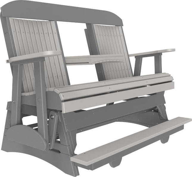 LuxCraft 5 foot Classic Poly Balcony Glider Dove Gray & Slate