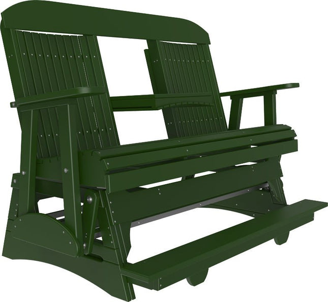 LuxCraft 5 foot Classic Poly Balcony Glider Green