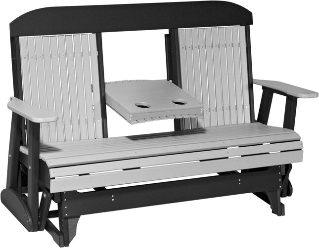 LuxCraft 5 foot Classic Poly Glider Dove Gray & Black